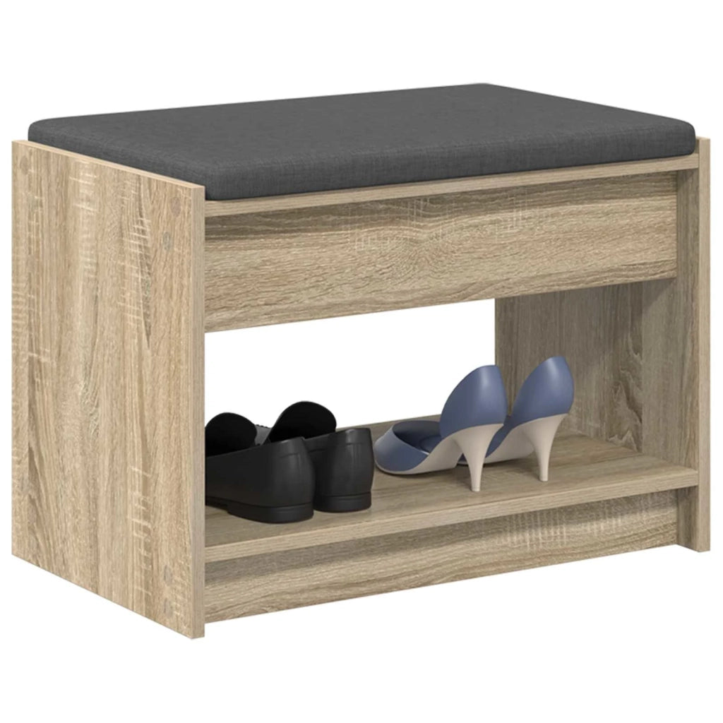 Panca per ingresso con cuscino Rovere Sonoma 63 x 38 x 45 cm 891570