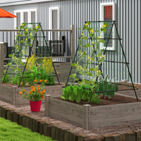 Trellis a telaio a supporto per piante per viti rampicanti-Verdure uva struttura da giardino per letto elevato con rete per rampicanti Nero