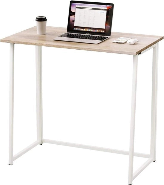 Tavolo pieghevole, ufficio, tavolo computer per home office, officina, pieghevole, tavolo PC (colore rovere)