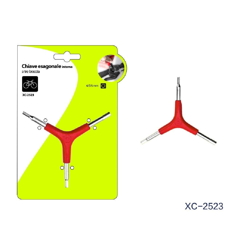 Trade Shop - Chiave Chiavino Esagonale Per Bicicletta Interna A Tre Braccia 4 5 6 Mm Xc-2523 -