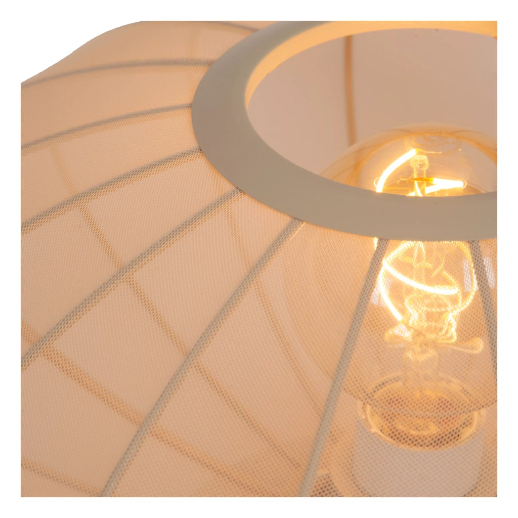Lampada da tavolo Corina crema a rete ottone E27 Lucide