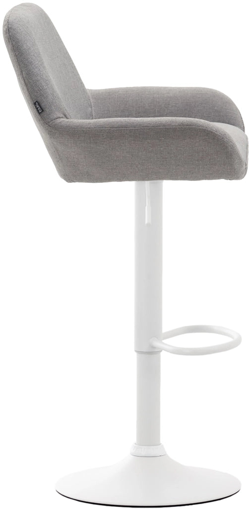 Sgabello Braga in tessuto grigio,bianco