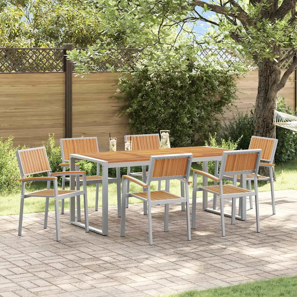 Set da Pranzo per Giardino 7 pcs Grigio 3284372
