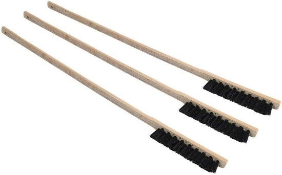 Set di spazzole per pulizia del gabbio per uccelli - manico lungo - spazzola per pulizia del gabbio per uccelli - manico in legno - manico comodo - pulizia del gabbio