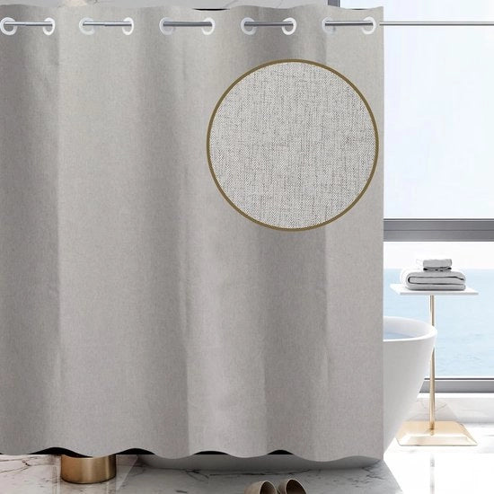 Douchegordino senza gancio - impermeabile - grigio - tessuto in fibra sintetica - 200 x 220 cm