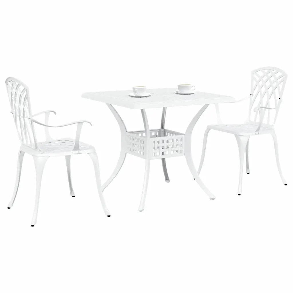Set di Tavolo da Giardino 3 pcs Bianco Alluminio pressofuso 3334758