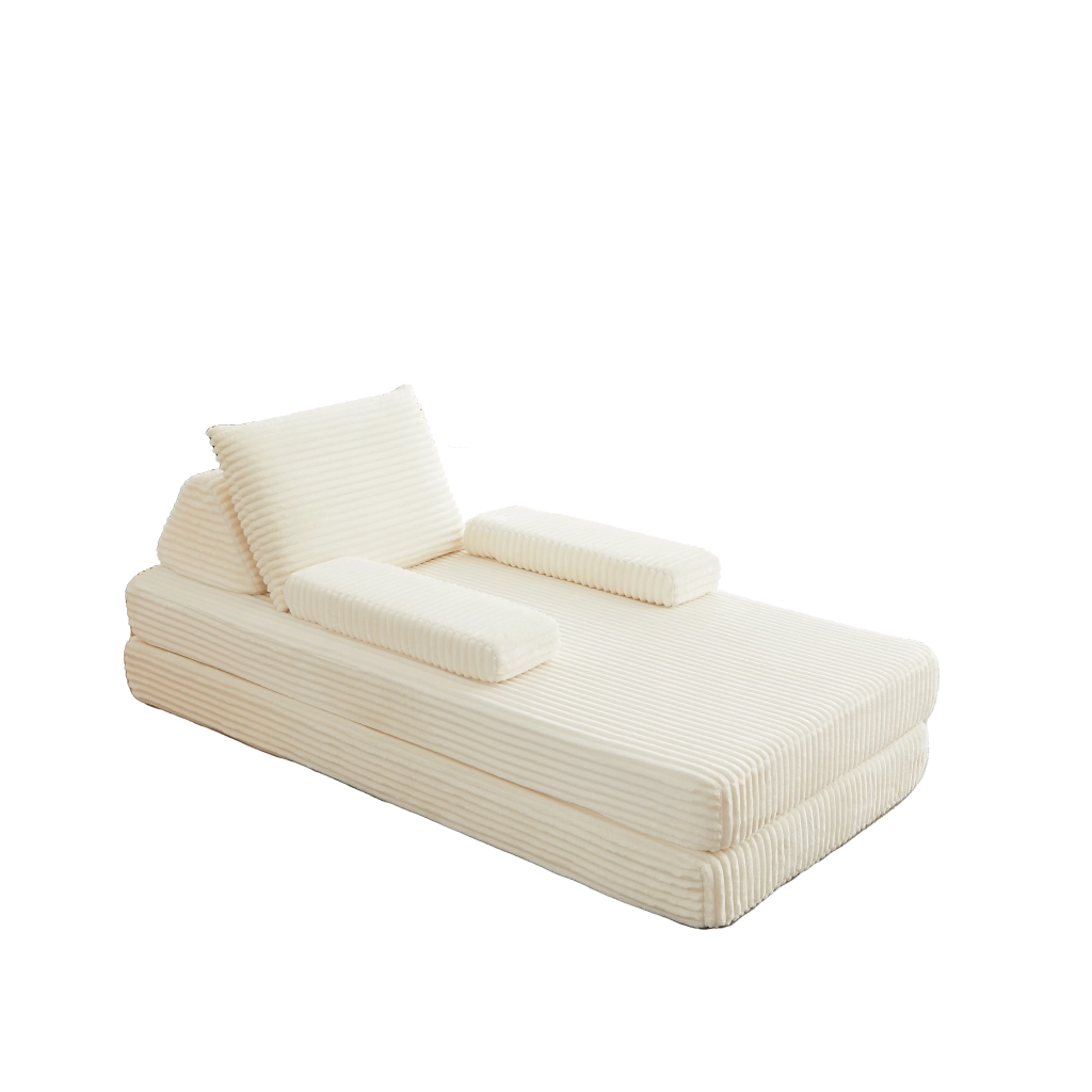 Divano letto in corda moderno ¨C Minimal ¨C 210cm con due cuscini e braccioli rimovibili