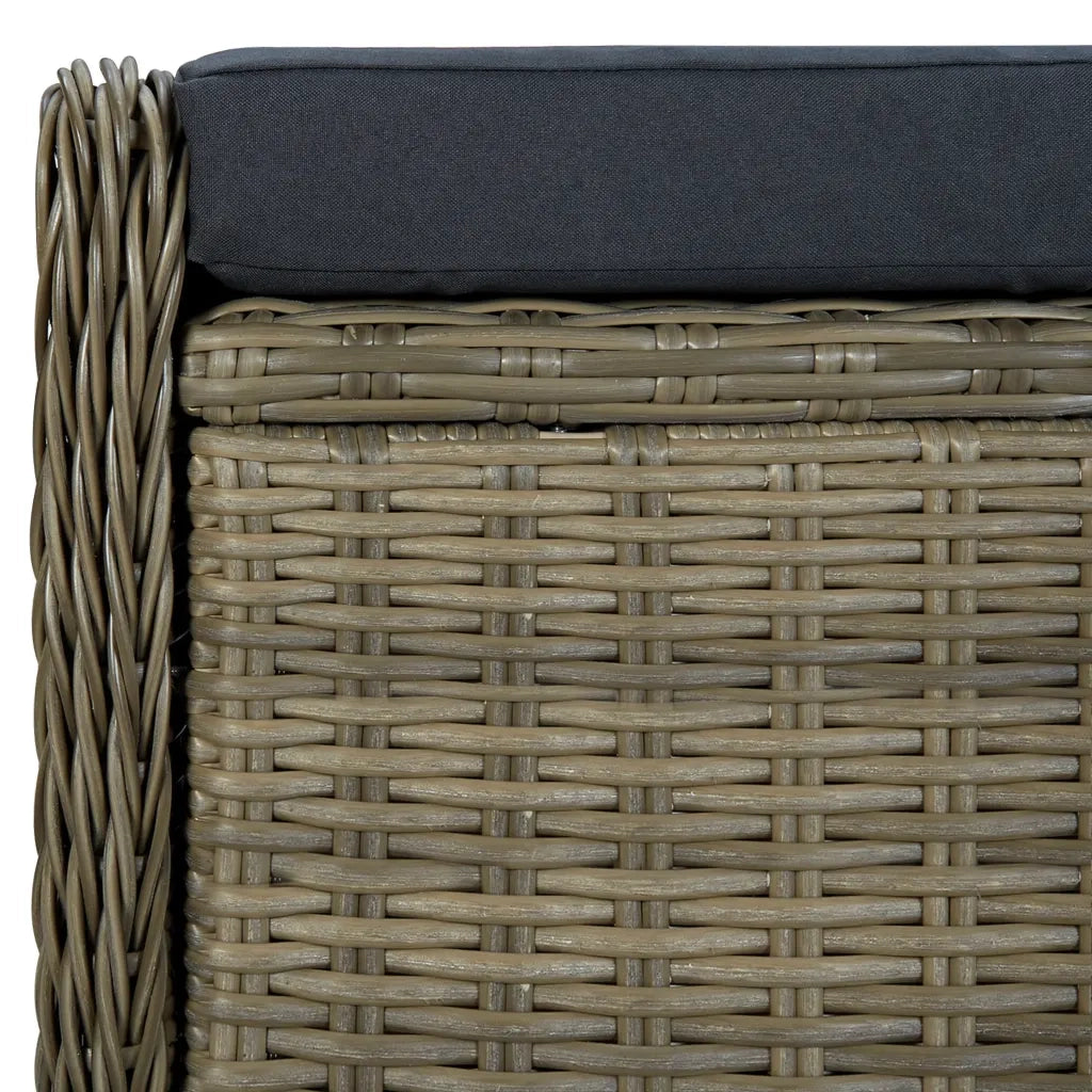 Set da Pranzo da Giardino 9 pz con Cuscini in Polyrattan Marrone cod mxl 69405