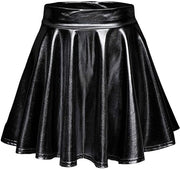 Mini gonne con finitura metallic - Gonna a pieghe - Gonna elastica per donne - Alta vita - Leggera - Adatta per feste/cosplay - Gonna da festa