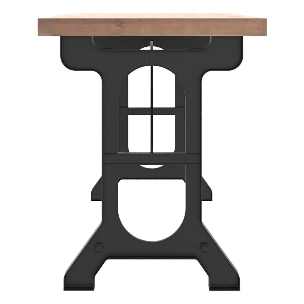 Tavolo da Pranzo 110x65x82cm in Legno Massello di Abete e Ferro 340769