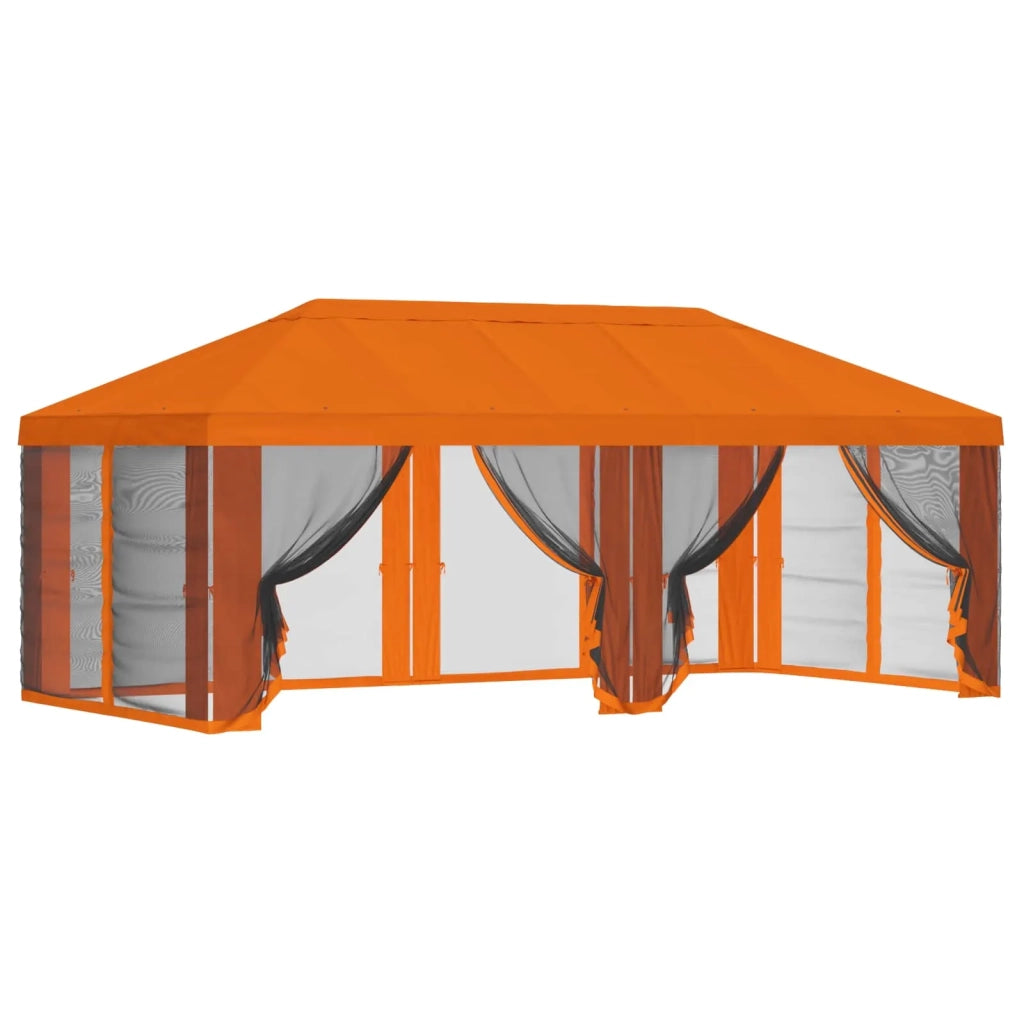 Copertura Gazebo con Pareti Laterali 6 x 3 m Arancione 900418