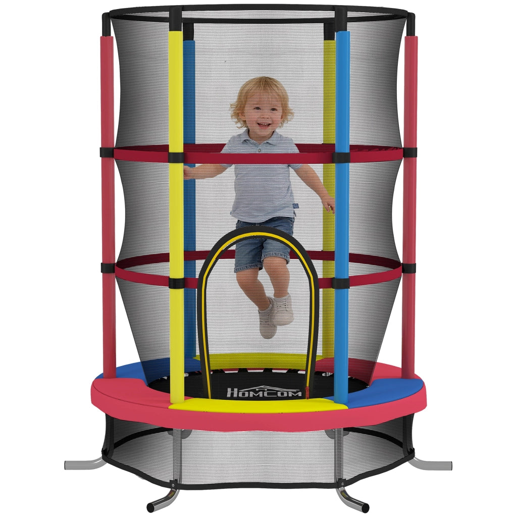 Trampolino per Bambini con Rete di Sicurezza ¨C Zephmum ¨C ?160x190 cm, Multicolore