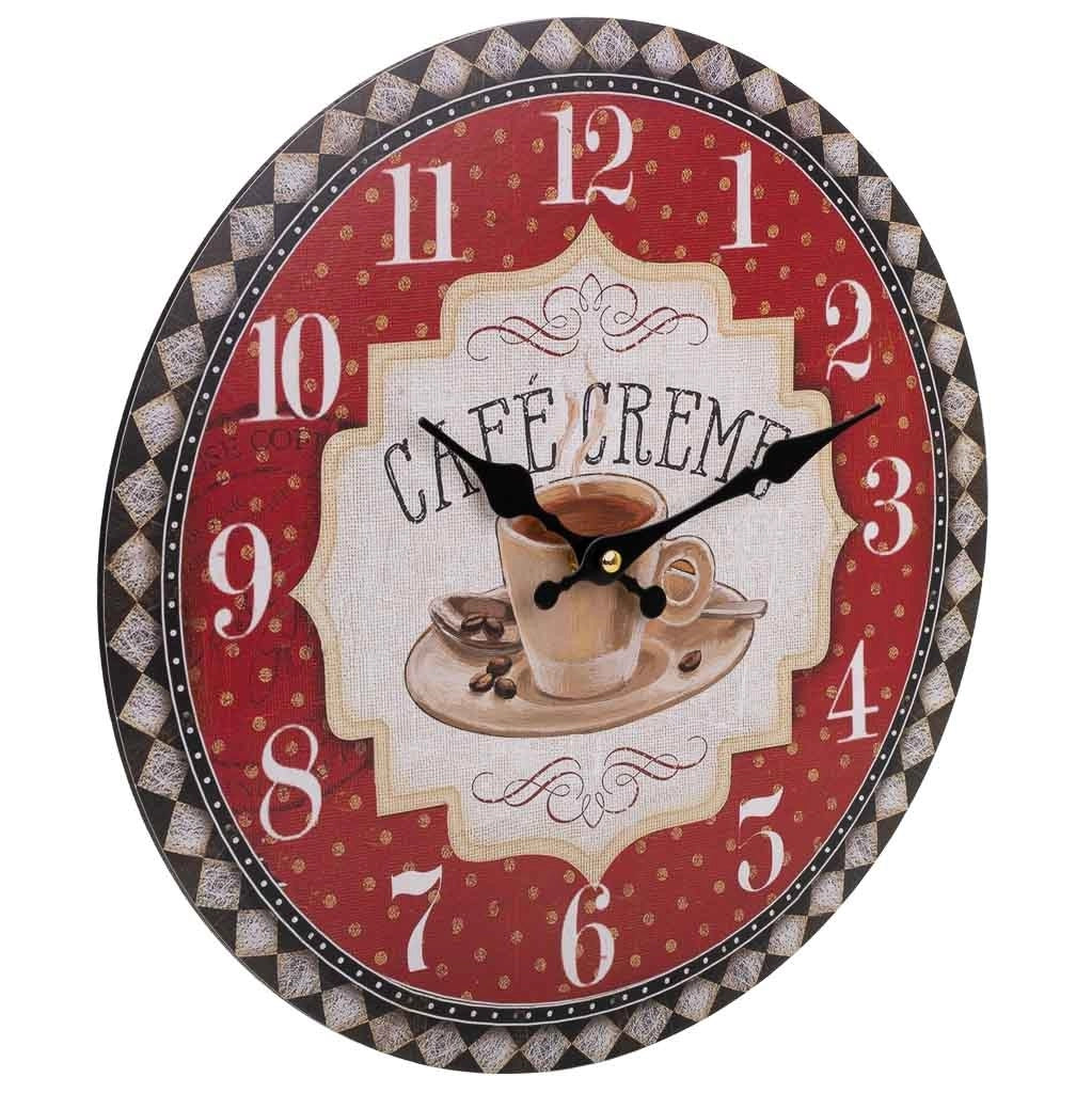 Orologio da parete in legno rosso d34x2h