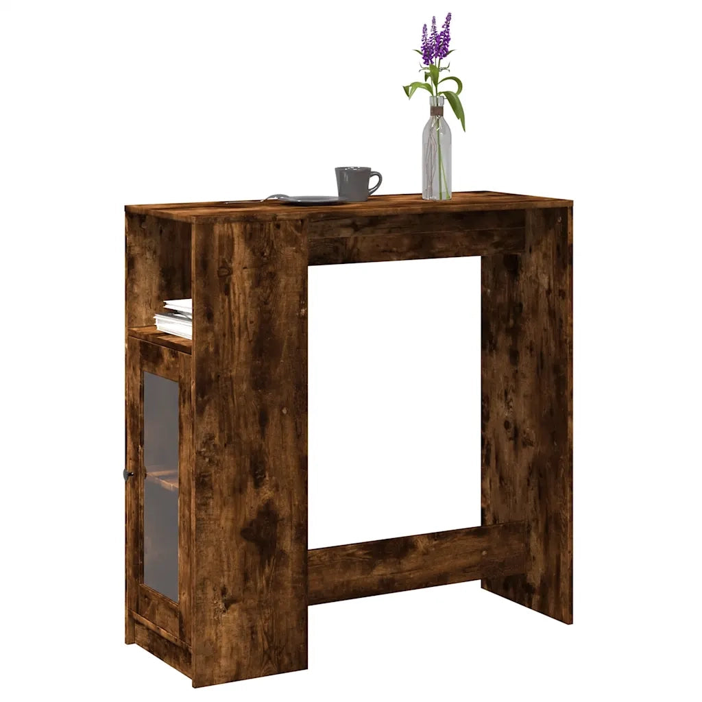 vidaXL Tavolo Bar con Rastrelliera Rovere 101x40x103,5 cm Multistrato