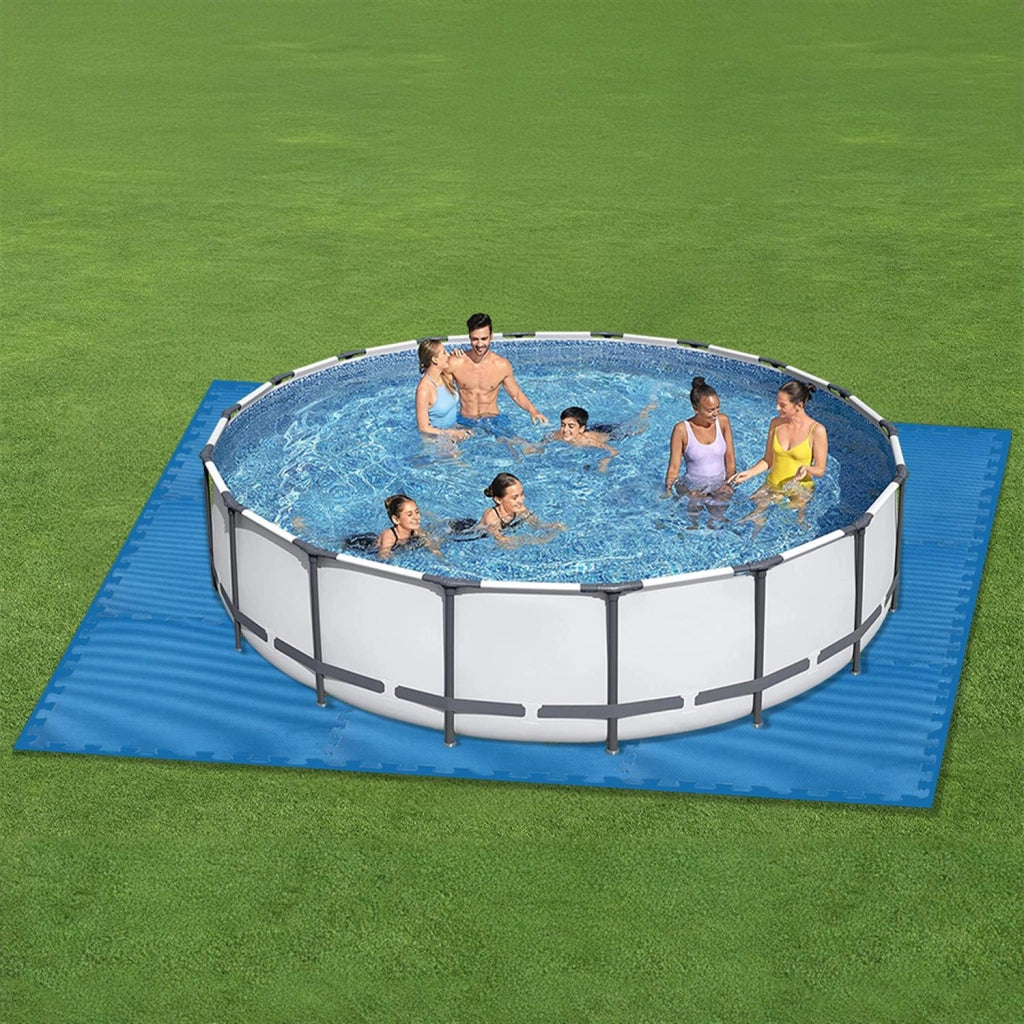 TAPPETINO EVA SOTTO PISCINA 9 PZ PIASTRELLE 50X50 CM SPESSE 3 MM MORBIDE ANTISCIVOLO