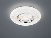 MAGNOLIA PLAFONIERA LED 21W 2500lm, 3000 - 6000K CROMO ED EFFETTO CRISTALLO CON TELECOMANDO CON FUNZIONI DI VARIAZIONE LUCE CALDA E FREDDA, REGOLAZIONE INTENSITA' DI LUCE E LUCE NOTTURNA D. 40CM