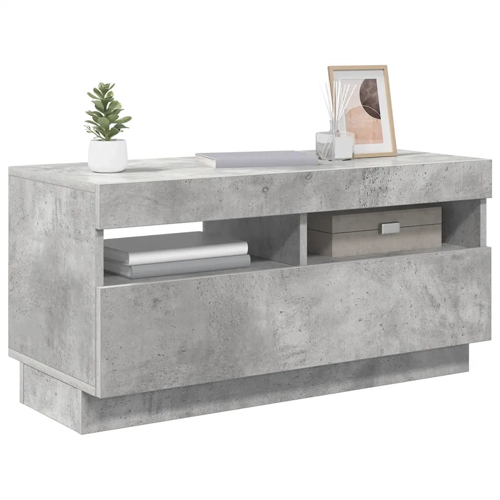 Mobile Porta TV con Luci LED Grigio Cemento 80x35x40 cm cod mxl 13433