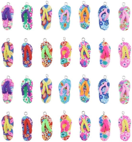 Slipperini Mini in Ceramica per Creare Accessori - 50 Pezzi - Multicolore - 3.2x1.2x1.0cm
