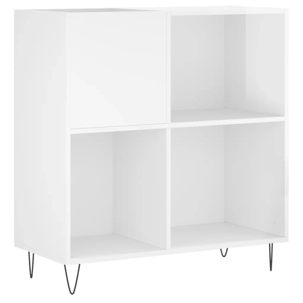 Mobile Porta Dischi Bianco Lucido 84,5x38x89 Legno Multistratocod mxl 127944
