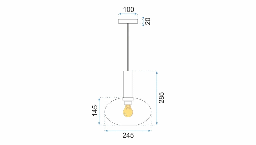 Lampada Da Soffitto Pensile Di Vetro Arancione APP464-1CP