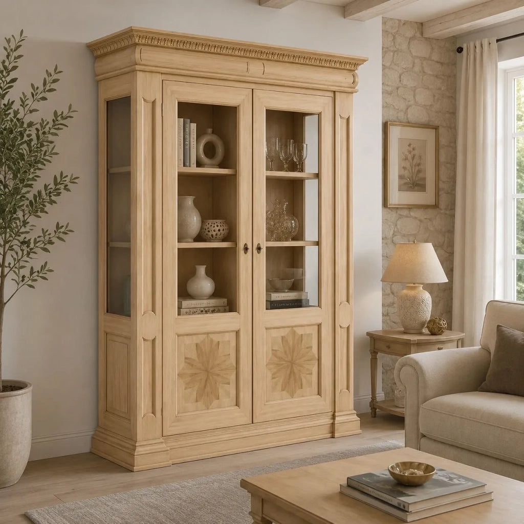 Vetrina classica 2 ante grezza in legno l.168 p.52 h.217 (153) - Mobili 2G