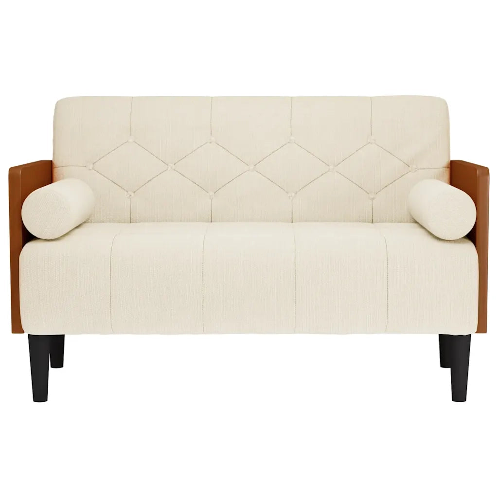 Divano Divanetto con Cuscini Bolster 110 cm Lino