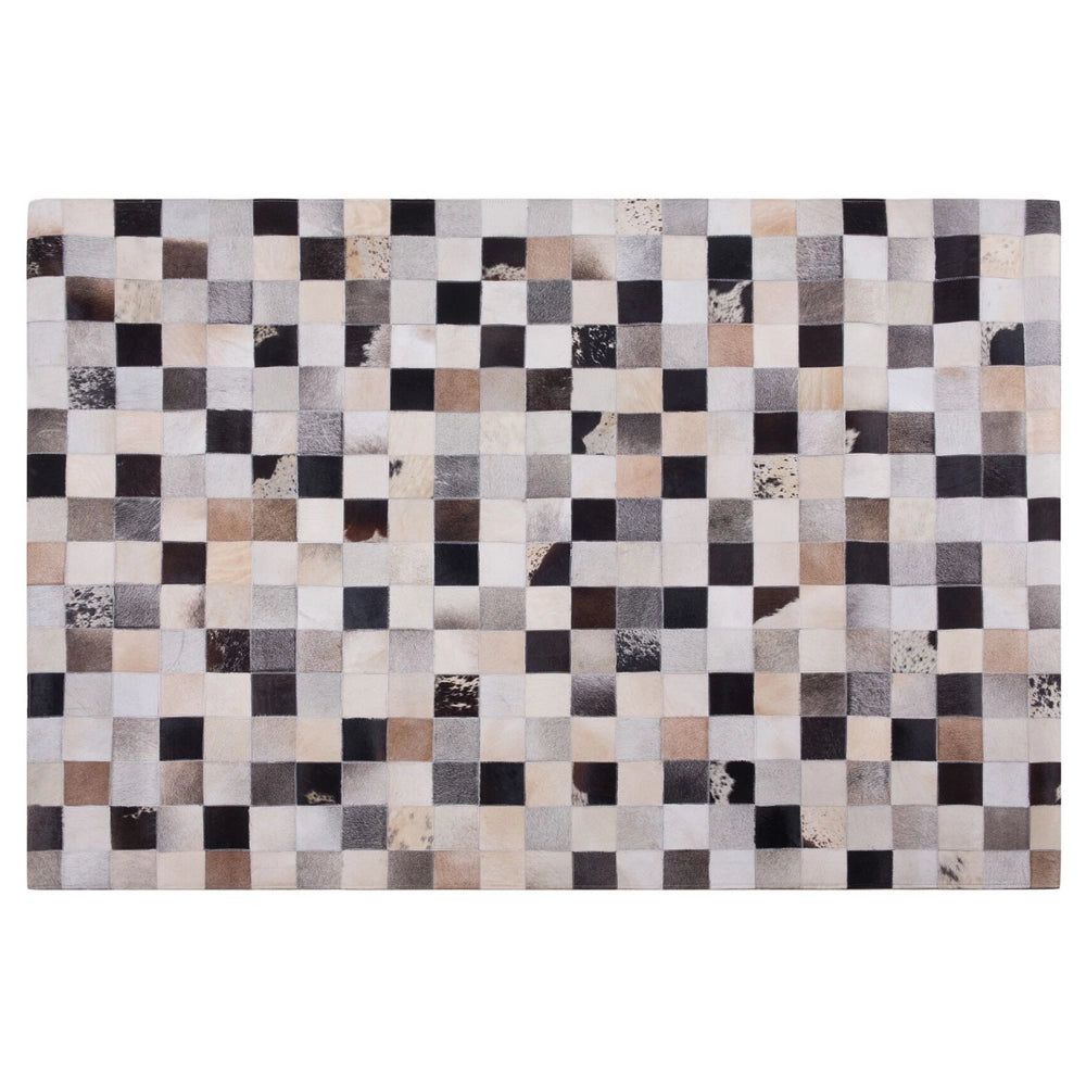 Tappeto tappetino Multicolore Pelle Bovina 160 x 230 cm Rettangolare Patchwork Fatto a Mano