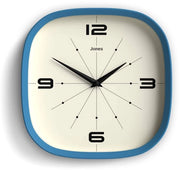 Orologio da parete Pulsar | Quadrato, orizzontale con retroilluminazione | 25 cm | Blu | Design moderno per la cucina, salotto o ufficio