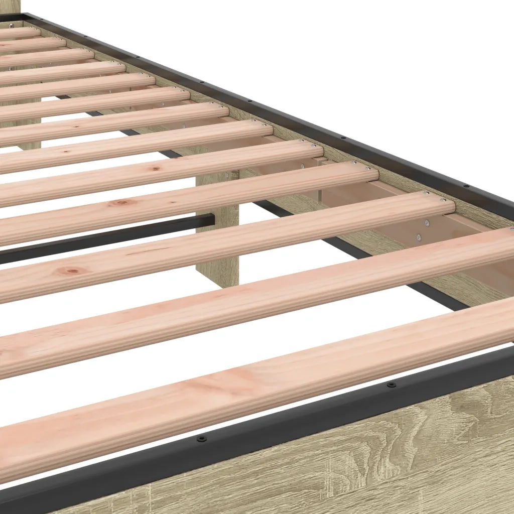 Giroletto-Struttura Letto Rovere Sonoma 120x200 cm in Legno Multistrato Metallo 347180