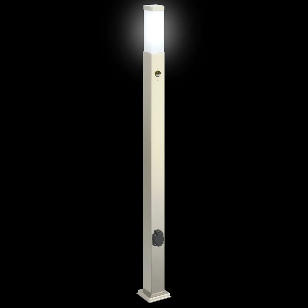 Lampioni a dissuasore con sensore e presa 3 pz 110 cm Acciaio Inox IP44 4006070