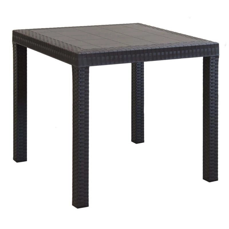 TAVOLO DALLAS 80 X 80 X 74 CM IN RESINA E POLYRATTAN MARRONE