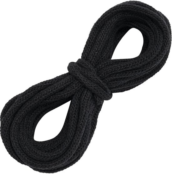 Corda decorativa in cotone a mano 5 m - nero - accessorio - decorazione creativa - peso 42,9 g - corda in cotone