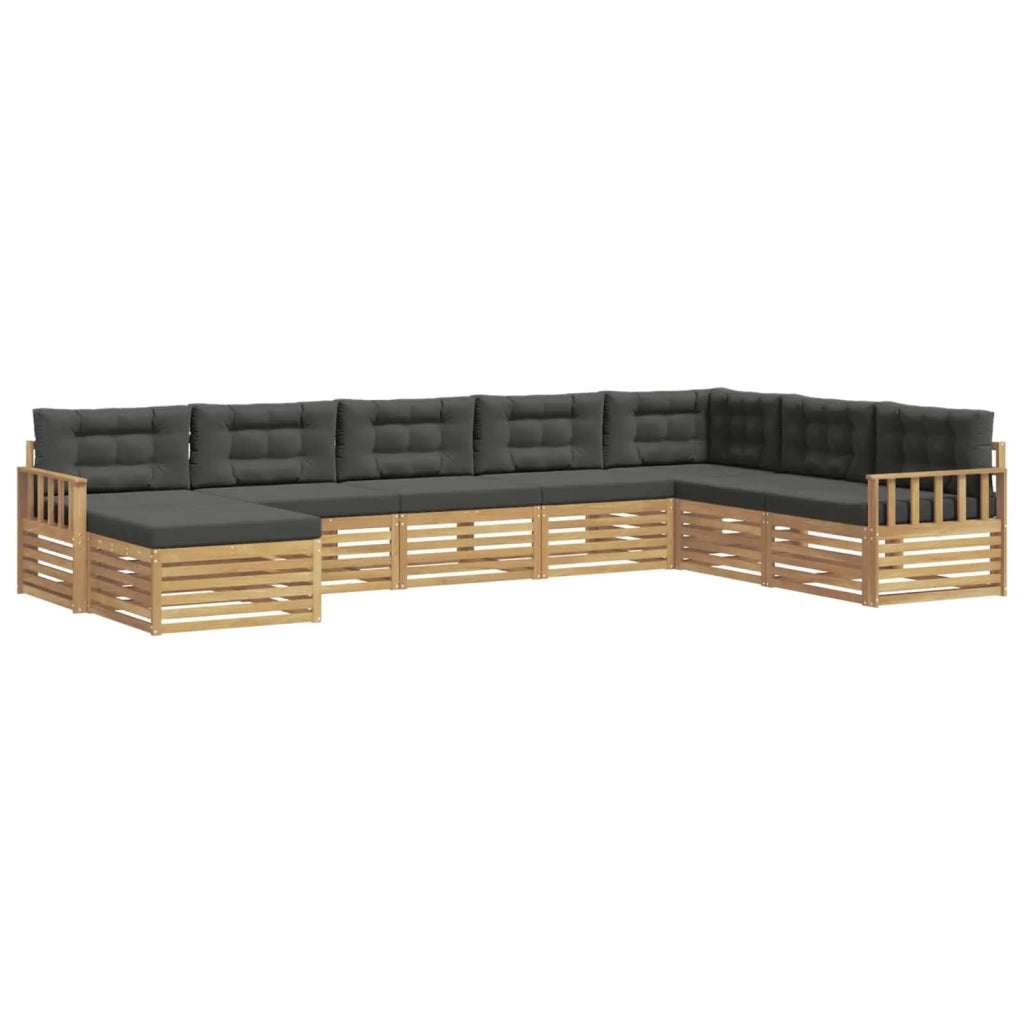 Set di divani da esterno con cuscino 8 pcs Bianco e Antracite