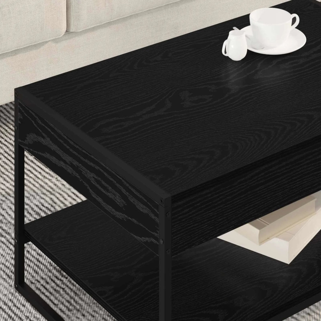 Tavolino da salotto Rovere Nero 80 x 50 x 40 cm
