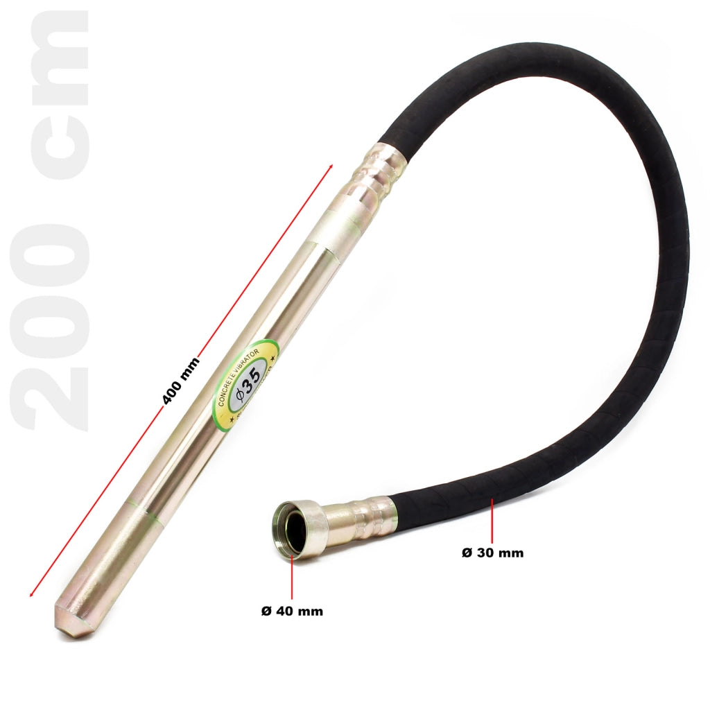 Vibratore elettrico 800 watt incl. ago vibrante 200 cm per cemento calcestruzzo