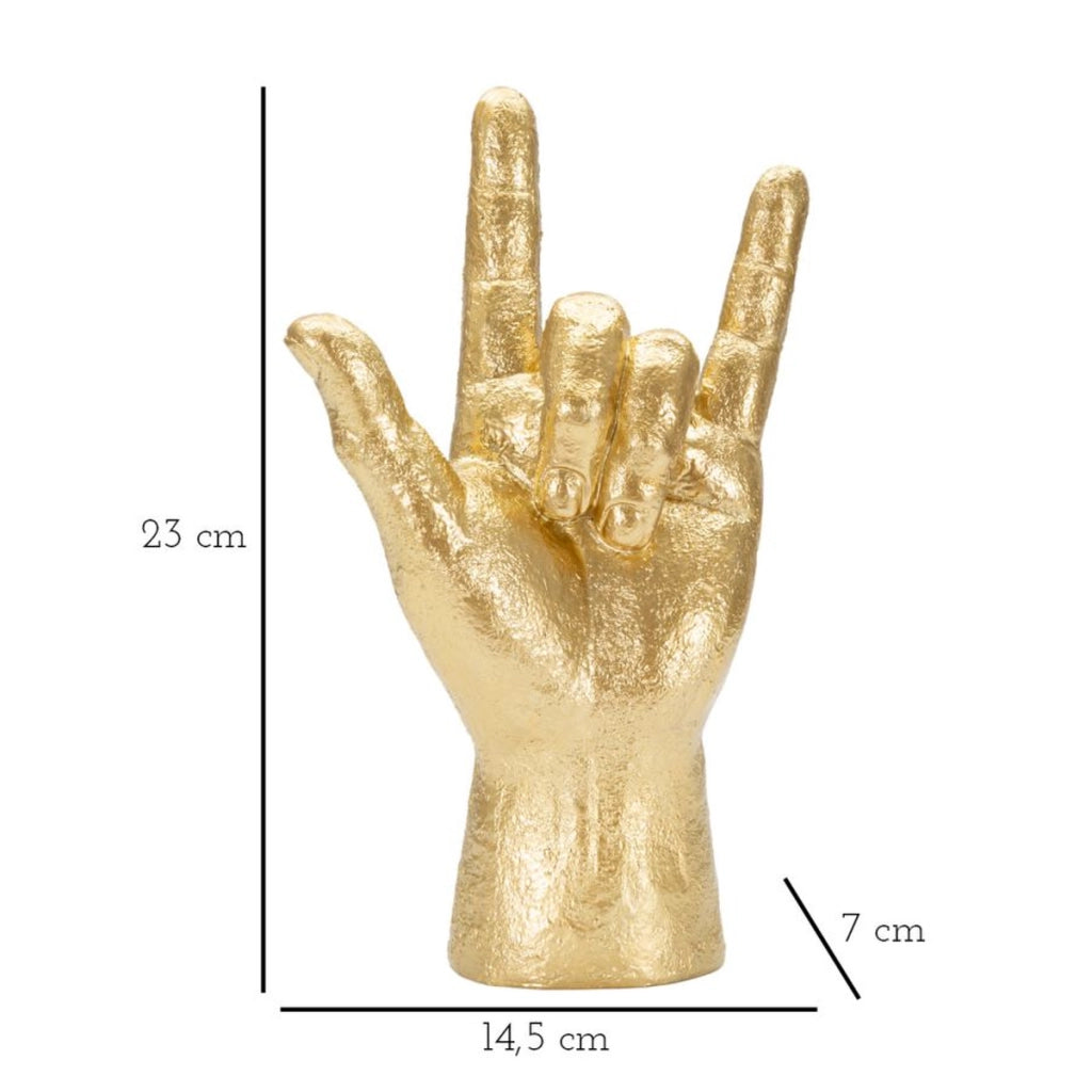Scultura Mani 4, Oro, Poliresina, 14,5x7x23 cm