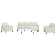 Set di Divani 4 pz con Cuscini Crema in Velluto
