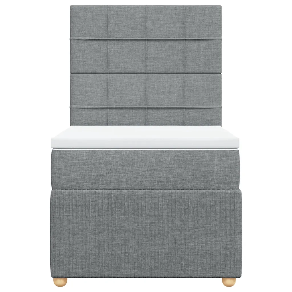 Giroletto a Molle con Materasso Grigio Chiaro 90x190 cm Tessuto