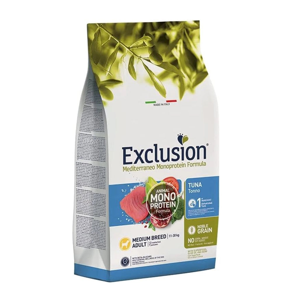 Exclusion Mediterraneo Monoprotein Formula – Noble Grain con Tonno 12kg
