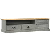 Mobile Porta TV-Credenza TV VIGO Grigio 156x40x40 cm Legno Massello di Pino