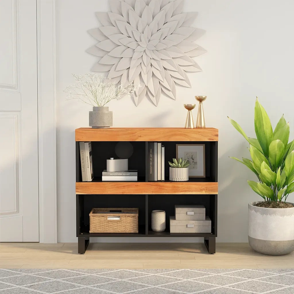 Credenza-Buffet-Armadio da cucina 85x33x75 cm in Legno Massello di Acacia
