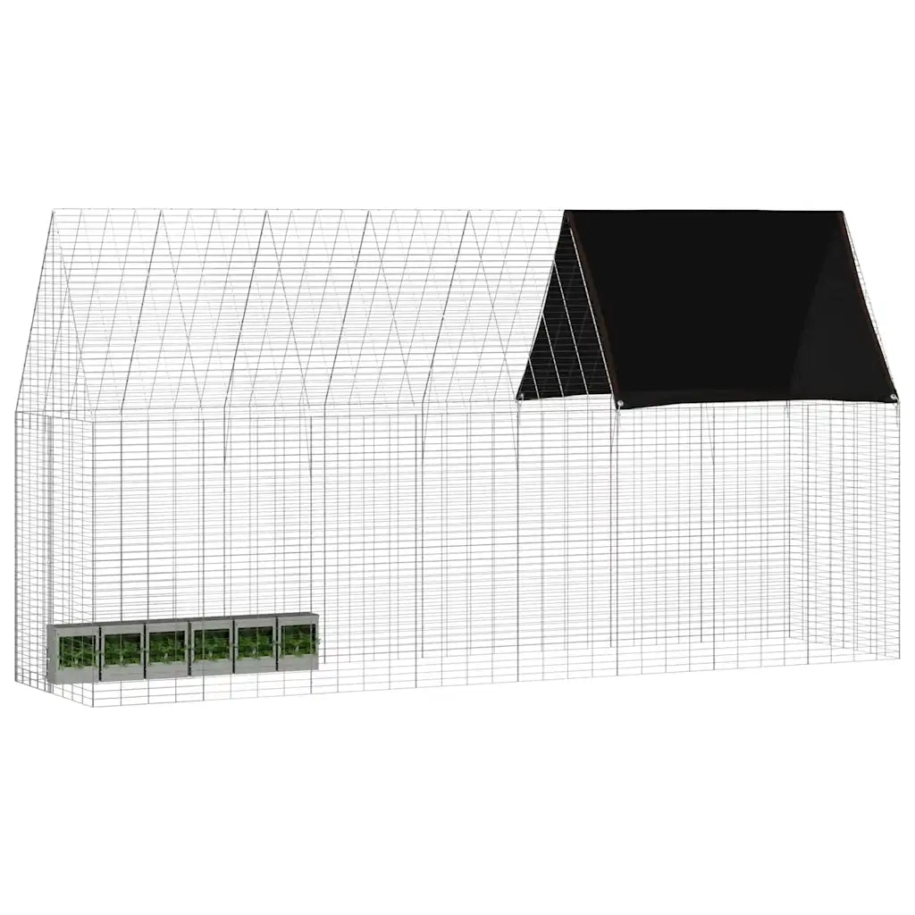 Gabbia per Conigli Argento 400 x 100 x 210 cm Acciaio zincato 42019248