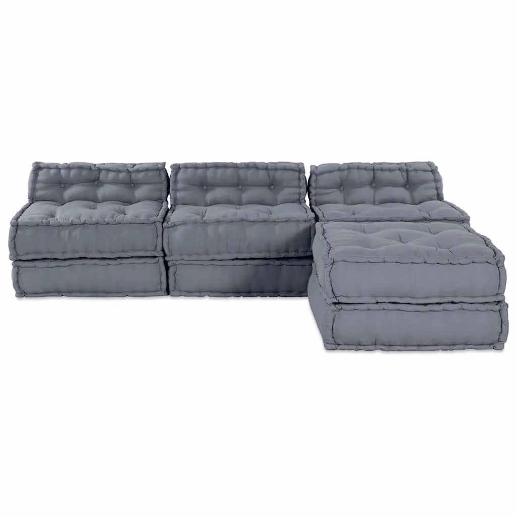 vidaXL Cuscino 4 pcs Grigio 70 x 70 x 54 cm Poliestere