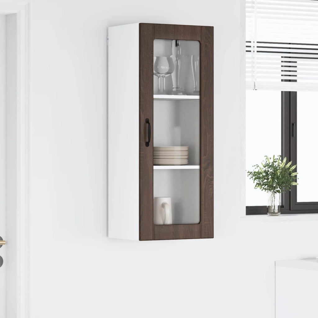 Mobile in vetro da parete LUCCA Rovere Marrone 40 x 31 x 100 cm
