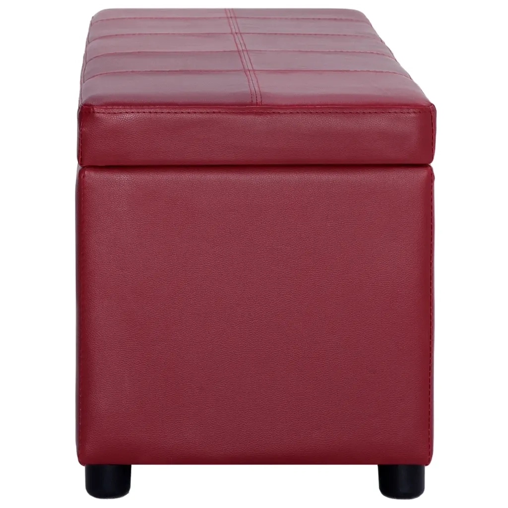 Panca con Vano Portaoggetti 116 cm Rosso Vino in Similpelle 281313