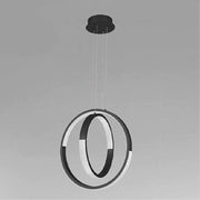 Trade Shop - Lampadario A Sospensione Led 64 W Circolare Effetto Cristallo Moderno Nero 32163 -