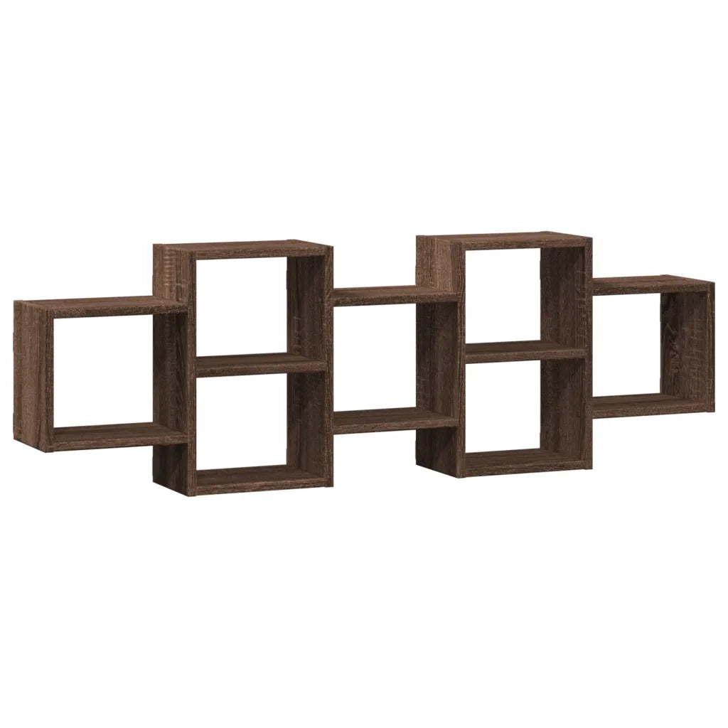Scaffale a Parete Rovere Marrone 129x18x42 cm in Truciolato 853224