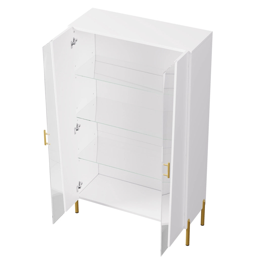 Vetrina 72x40x145 cm con LED multicolore in MDF e vetro bianco