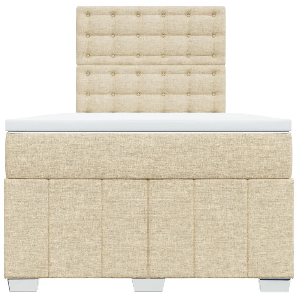 Giroletto a Molle con Materasso Crema 120x200 cm in Tessuto 3291654