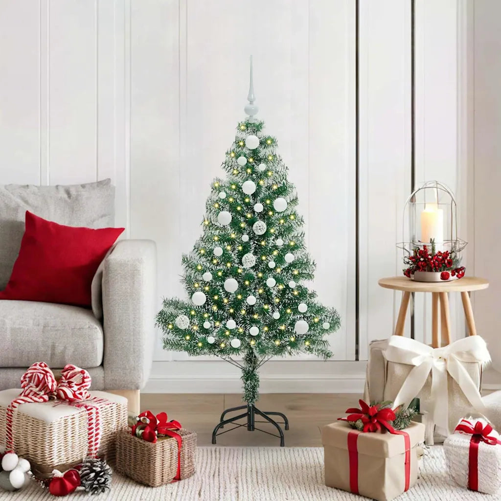 Albero di Natale Artificiale Imbiancato con Luci LED 120 cm 3396800
